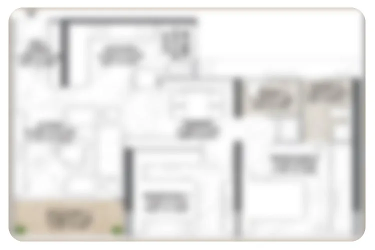 2 BHK floor plan Mantra Meridian Balewadi Pune